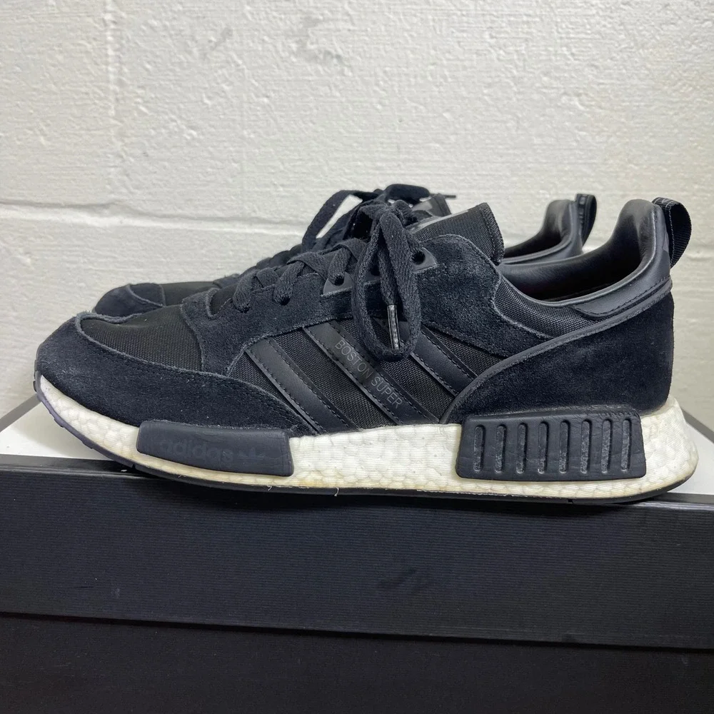 Adidas Boston x Super R1 EE3654 Core Black‎ Running Shoes Sneakers Men's 9.5 US
